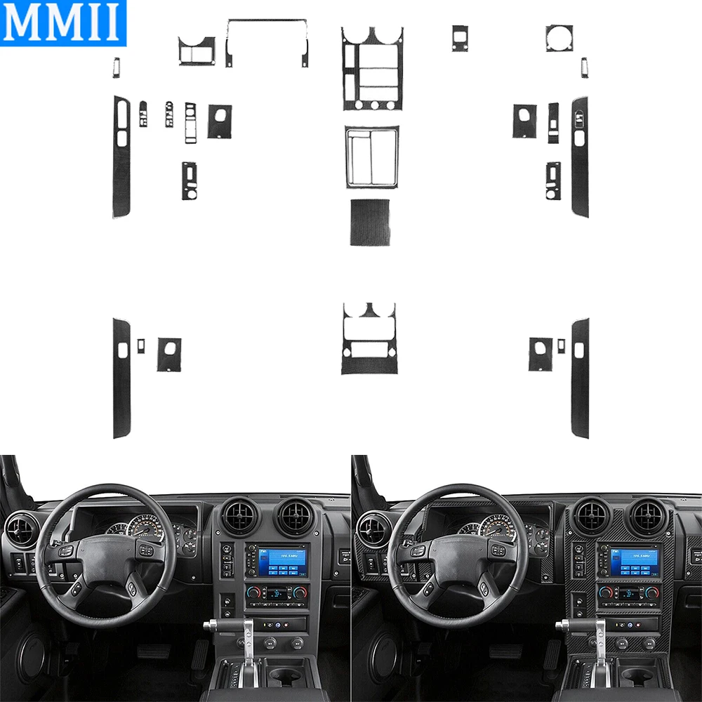31Pcs Real Carbon Fiber Full Kits Whole Decorative Cover Car Interior Decoration Accessories Sticker For Hummer H2 2003-2007
31Pcs Real Carbon Fiber Full Kits Whole Decorative Cover Car Interior Decoration Accessories Sticker For Hummer H2 2003-2007