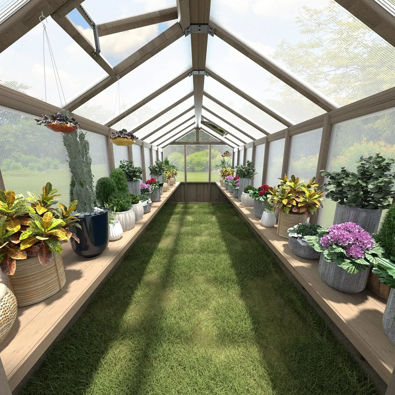 Shelf Suitable for 16FT Wood Greenhouse, 184" Wooden Storage Shelf Kit Fit Multiple Greenhouse, Work Bench System, Customized
Shelf Suitable for 16FT Wood Greenhouse, 184" Wooden Storage Shelf Kit Fit Multiple Greenhouse, Work Bench System, Customized