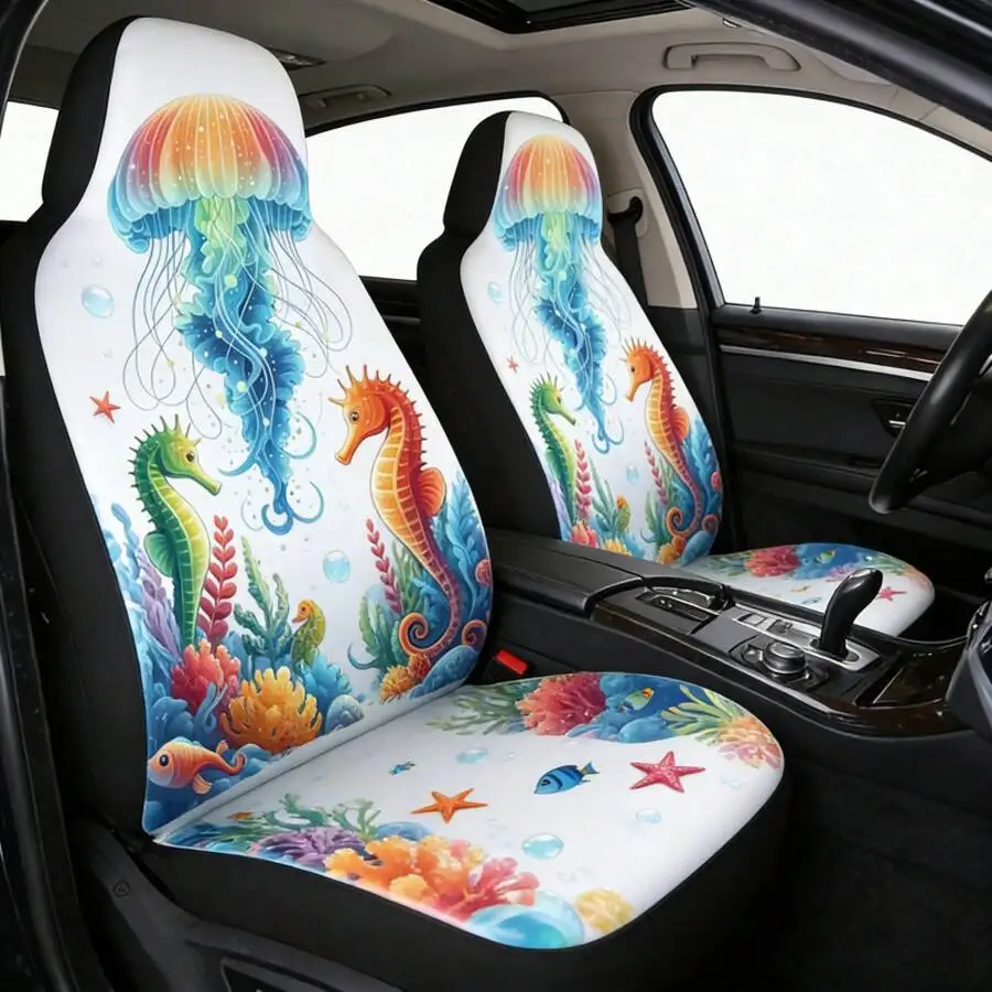 Ocean Themed Car Seat Cover Universal Sponge Filled Front Seat Protector With Underwater Design
Ocean Themed Car Seat Cover Universal Sponge Filled Front Seat Protector With Underwater Design