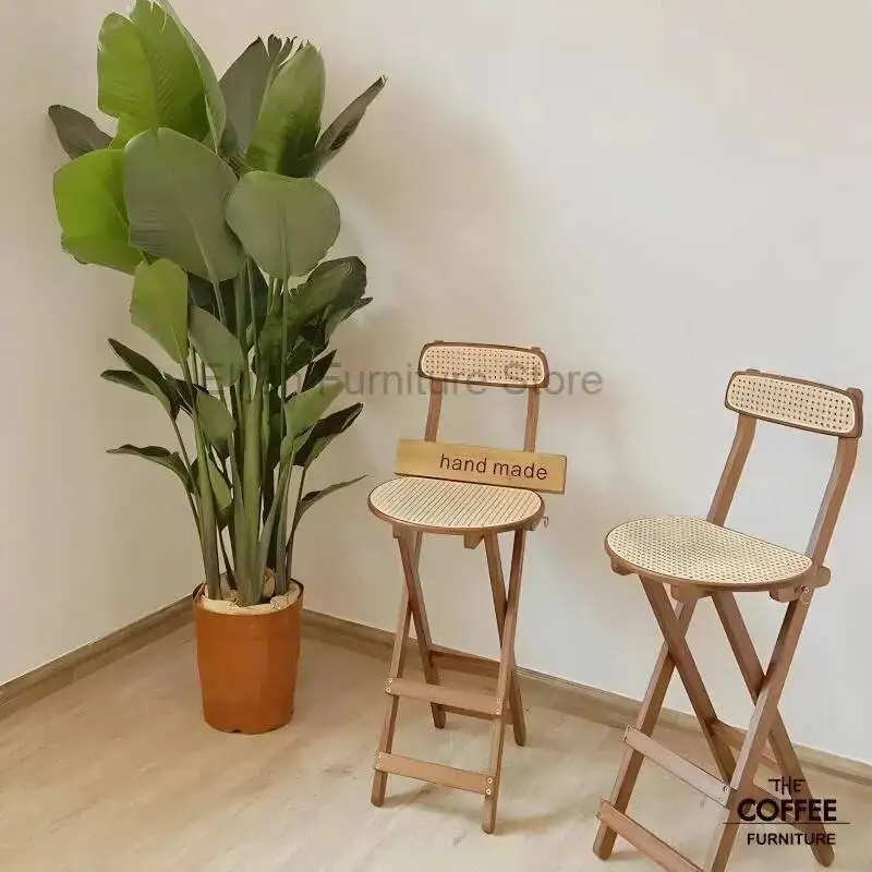 Foldable Solid Backrest Wood Bar Stools Rattan Bar Stool Dessert Shop Coffee Shop Bar Chair Modern Furniture
Foldable Solid Backrest Wood Bar Stools Rattan Bar Stool Dessert Shop Coffee Shop Bar Chair Modern Furniture