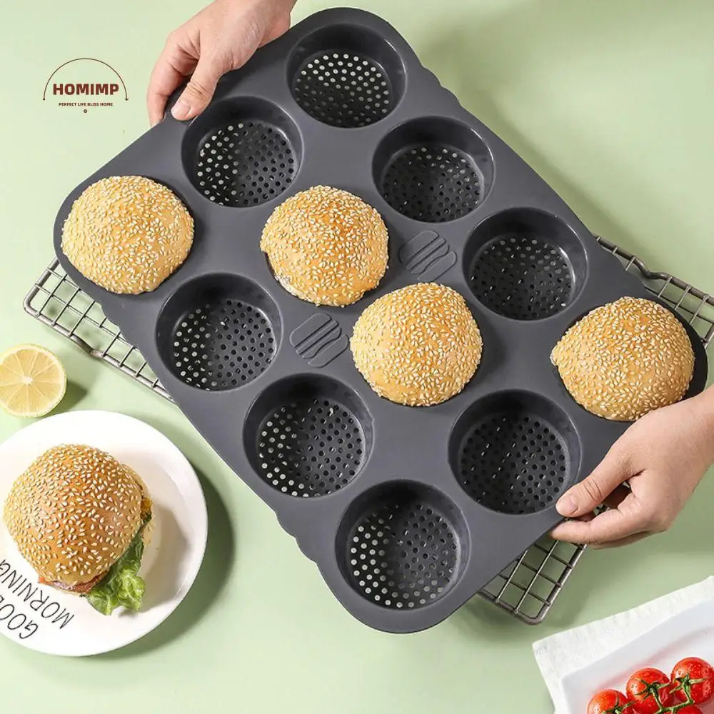 Non-Stick Hamburger Bread Baking Mold Food Grade Heat Resistant Silicone Hamburger Bun Mold Porous Design Round Shape
Non-Stick Hamburger Bread Baking Mold Food Grade Heat Resistant Silicone Hamburger Bun Mold Porous Design Round Shape