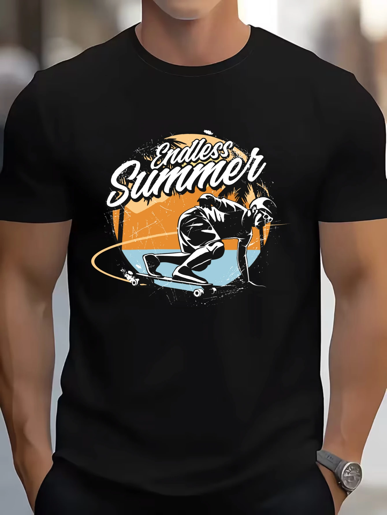 Retro Skull & Guitar Graphic T-Shirt for Men, Rock Gothic Short Sleeve Tee, Music Skull Print Tops
Retro Skull & Guitar Graphic T-Shirt for Men, Rock Gothic Short Sleeve Tee, Music Skull Print Tops