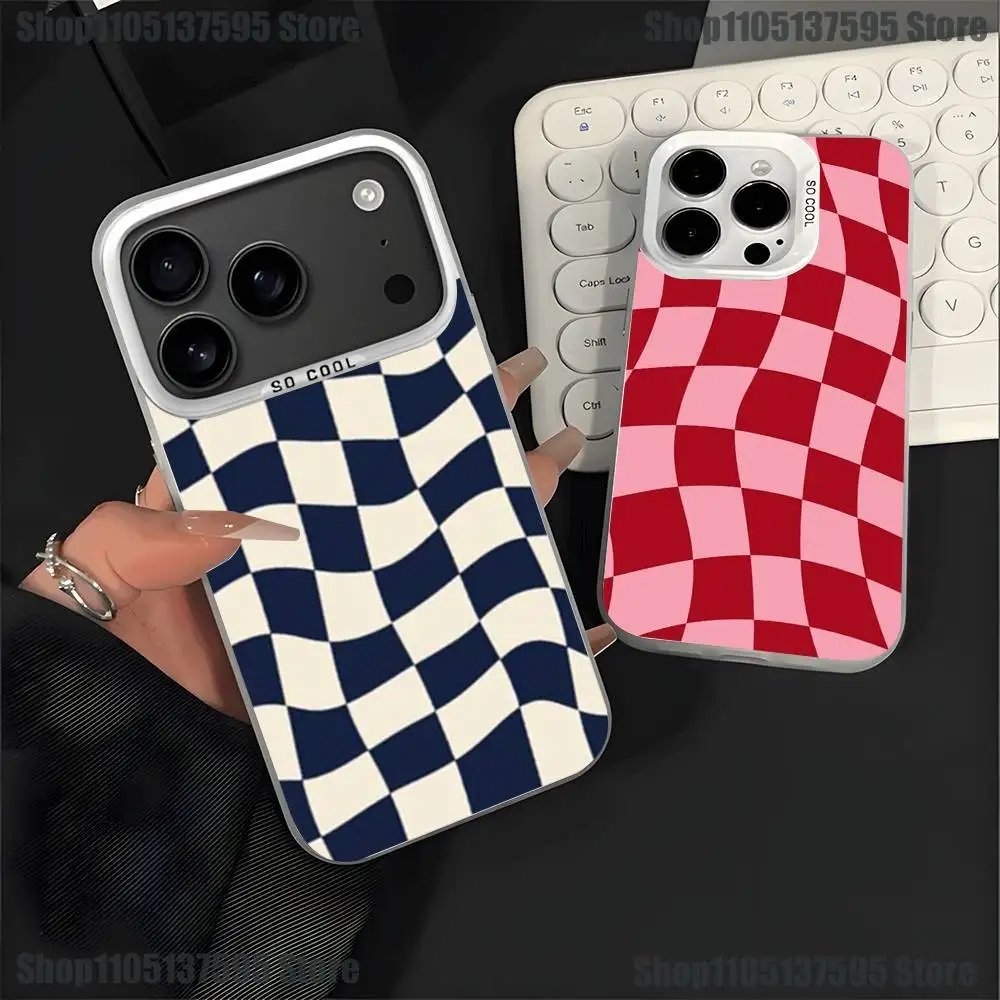 Checked chess board lattice Phone Case For iPhone 17,16,15,14,13,12,11,Pro,XS,Max,Plus,Mini,SE4,E White Matte Shockproof Cover 
Checked chess board lattice Phone Case For iPhone 17,16,15,14,13,12,11,Pro,XS,Max,Plus,Mini,SE4,E White Matte Shockproof Cover