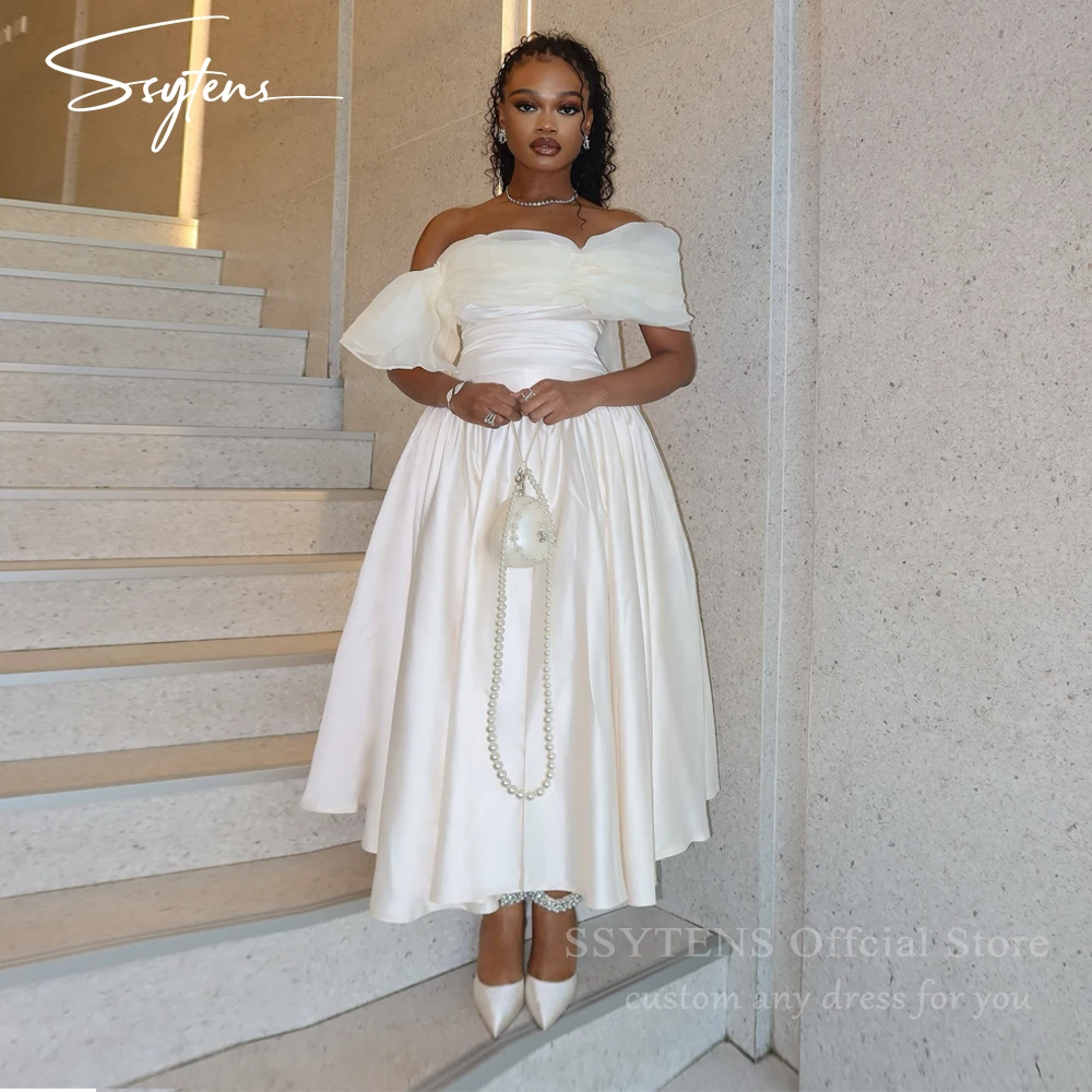 SSYTENS Ivory A-Line Satin Wedding Party Dresses One Shoulder Puff Sleeves Bridal Gowns Ankle Length Vestido de Novia Customized
SSYTENS Ivory A-Line Satin Wedding Party Dresses One Shoulder Puff Sleeves Bridal Gowns Ankle Length Vestido de Novia Customized