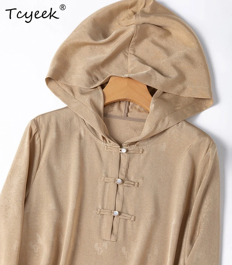 Tcyeek 93% Real Silk Womens Shirts Spring Summer Blouse 21MM Silk Comfortable Ladies Tops Hooded Clothing 2026 Blusa Feminina
Tcyeek 93% Real Silk Womens Shirts Spring Summer Blouse 21MM Silk Comfortable Ladies Tops Hooded Clothing 2026 Blusa Feminina