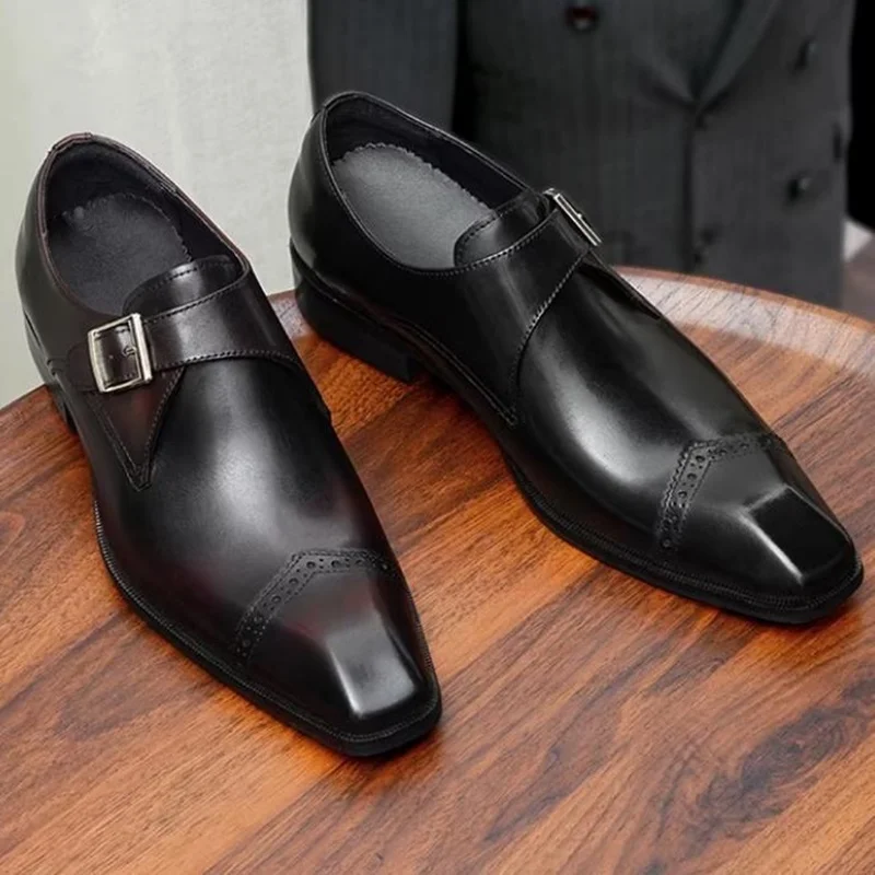 High-end Designer Men's Dress Shoes First-layer Cowhide Squere-toe Monk Strap Shoes For Man Genuine Leather Buckle Formal Shoes
High-end Designer Men's Dress Shoes First-layer Cowhide Squere-toe Monk Strap Shoes For Man Genuine Leather Buckle Formal Shoes