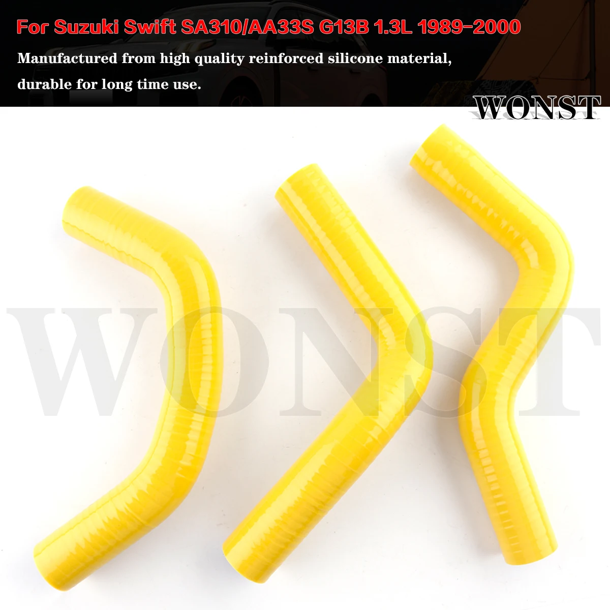 Silicone Radiator Coolant Hose Kit For Suzuki Swift II / Cultus SA310/AA33S G13B 1.3L 1989-2000
Silicone Radiator Coolant Hose Kit For Suzuki Swift II / Cultus SA310/AA33S G13B 1.3L 1989-2000