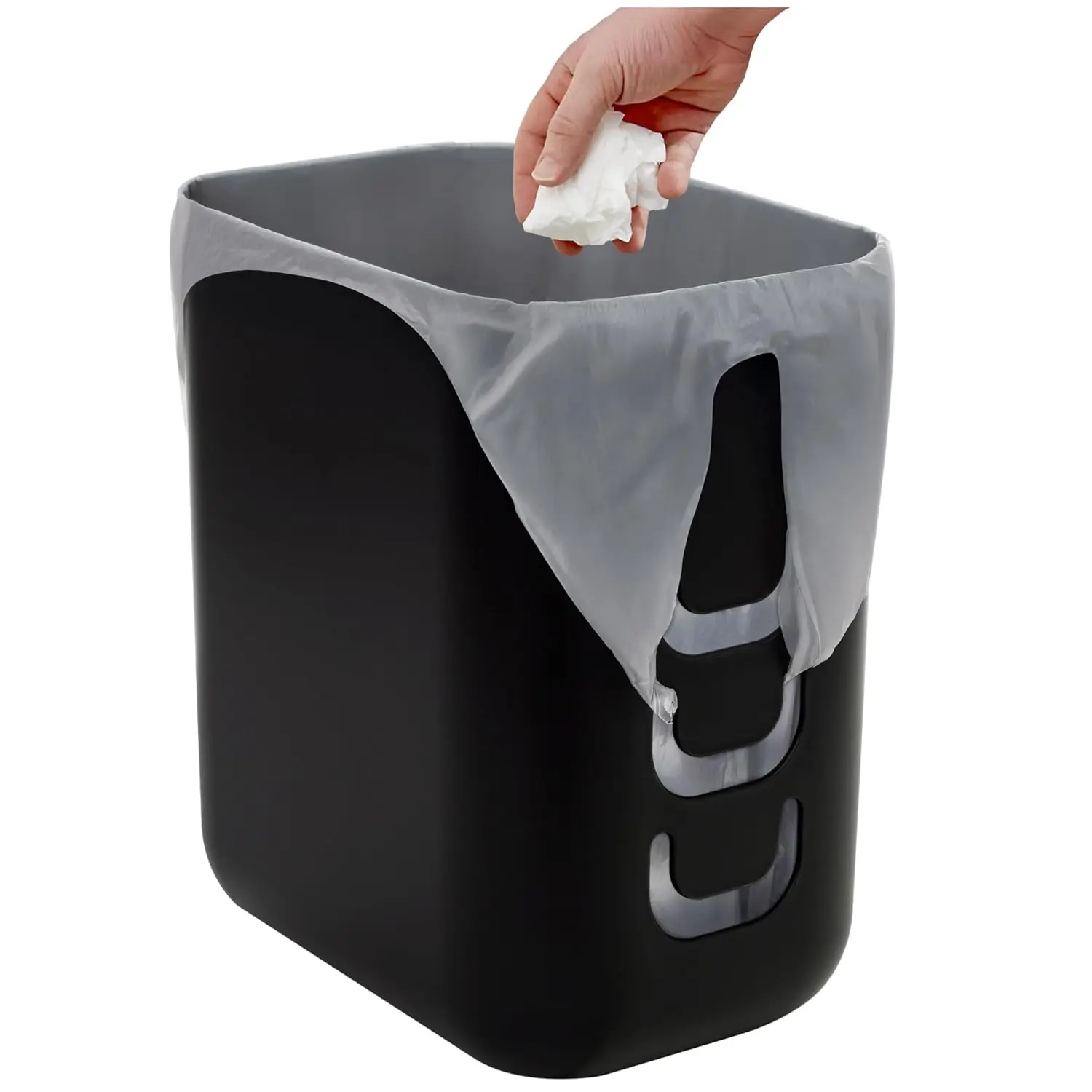 Reusable Grocery Bag Trash Can with Hooks - 2.5 Gallon Slim Wastebasket for Bathroom, Kitchen, Office
Reusable Grocery Bag Trash Can with Hooks - 2.5 Gallon Slim Wastebasket for Bathroom, Kitchen, Office