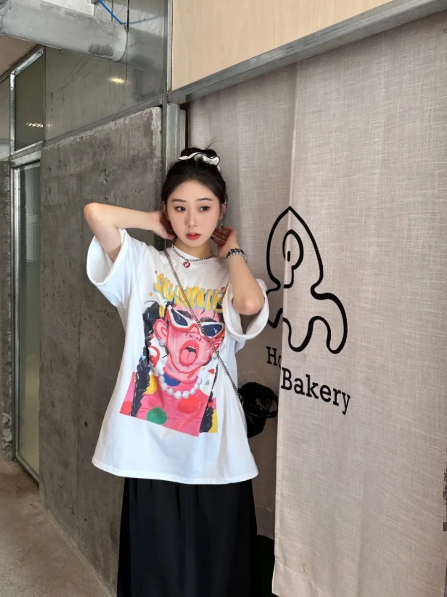 Retro American Cartoon Girl Print Heavyweight Pure Cotton Short Sleeve Loose Fit Versatile Top T-Shirt Trendy Summer Women's ...
Retro American Cartoon Girl Print Heavyweight Pure Cotton Short Sleeve Loose Fit Versatile Top T-Shirt Trendy Summer Women's ...