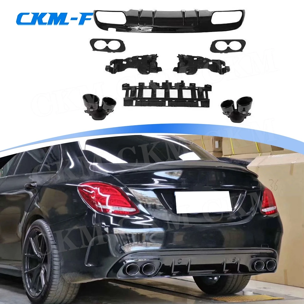 Rear Bumper Diffuser Lip with Exhaust Tips for Mercedes-Benz C Class W205 C205 C43 C63 AMG 2015-2020 Rear Bumper Guard
Rear Bumper Diffuser Lip with Exhaust Tips for Mercedes-Benz C Class W205 C205 C43 C63 AMG 2015-2020 Rear Bumper Guard