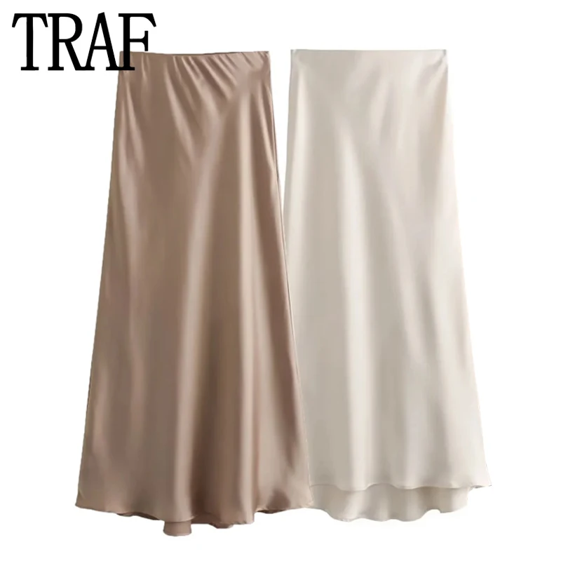 TRAF Woman 2023 Satin Skirt High Waist Long Skirts For Women Fall Chic And Elegant Woman Skirt Fashion Autumn Midi Skirt
TRAF Woman 2023 Satin Skirt High Waist Long Skirts For Women Fall Chic And Elegant Woman Skirt Fashion Autumn Midi Skirt