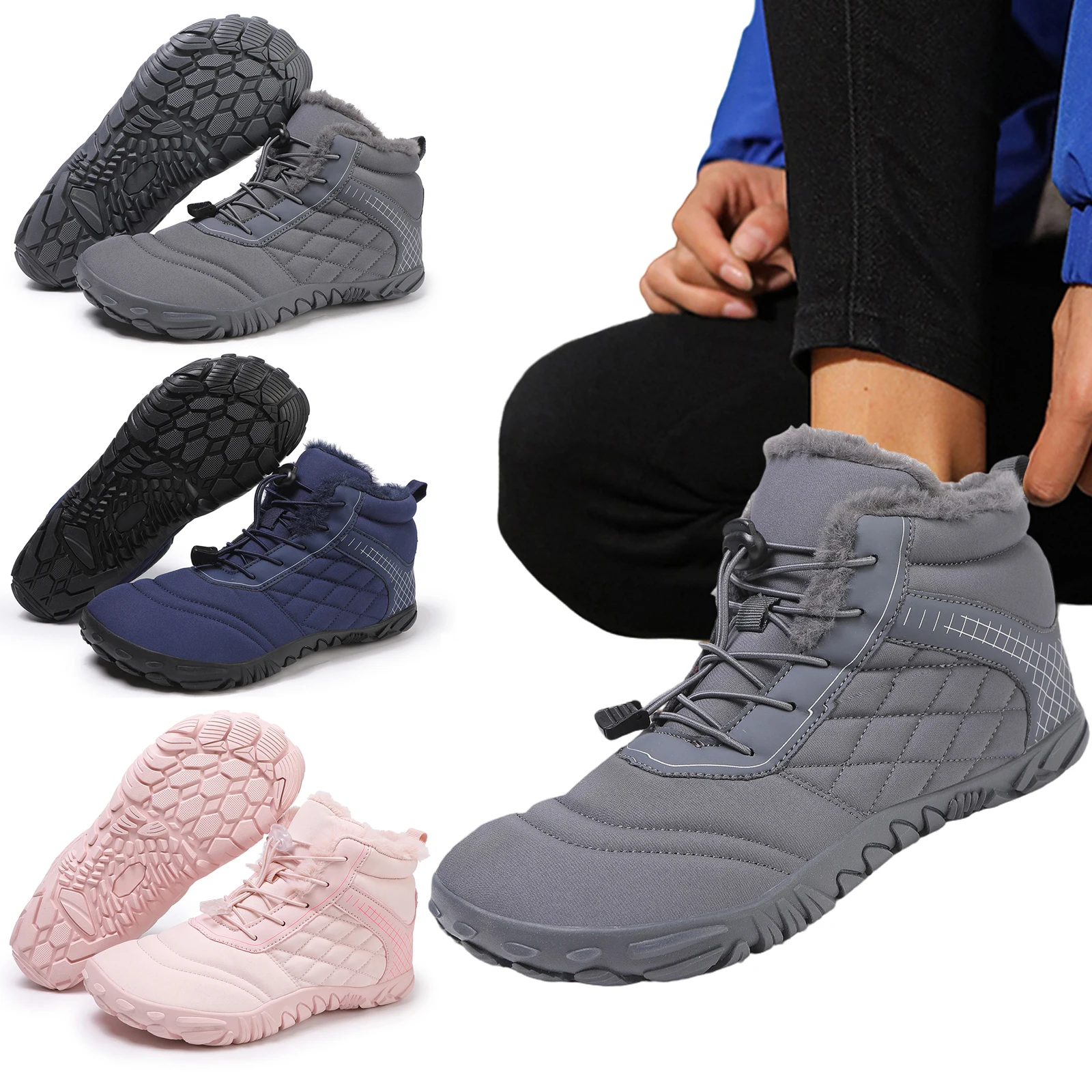 Plus Size Barefoot Hiking Boot Thermal Snow Boot Fleece-Lined Casual Sneakers Warm Fur for Men Women
Plus Size Barefoot Hiking Boot Thermal Snow Boot Fleece-Lined Casual Sneakers Warm Fur for Men Women