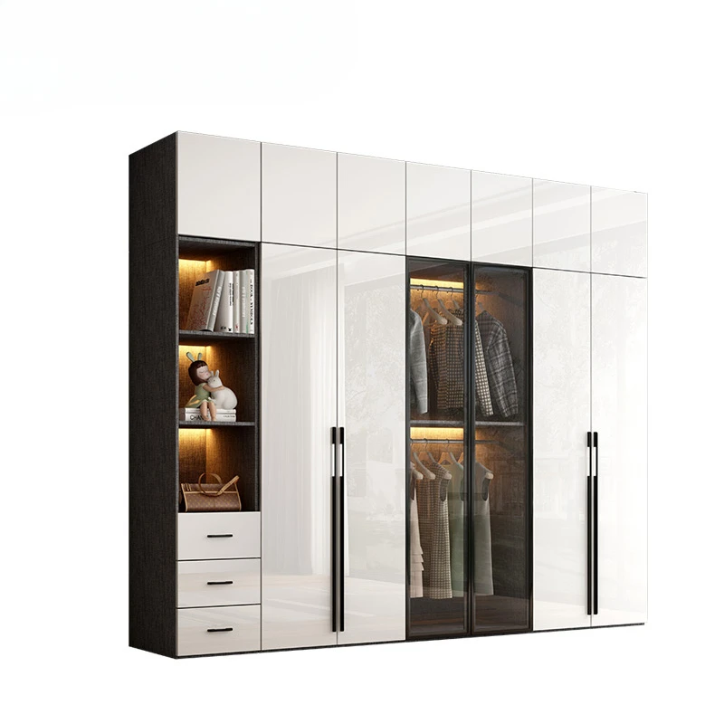 Modern minimalist light luxury high-gloss wardrobe bedroom swing door Nordic large wardrobe locker glass door closet
Modern minimalist light luxury high-gloss wardrobe bedroom swing door Nordic large wardrobe locker glass door closet