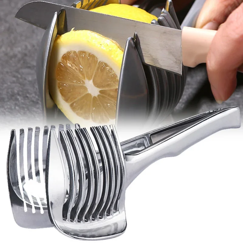 Stainless Steel Kitchen Handheld Orange Lemon Tomato Cutting Clip Fruit Slicer Onion Slicer Kitchenitem Cutter Accessorie
Stainless Steel Kitchen Handheld Orange Lemon Tomato Cutting Clip Fruit Slicer Onion Slicer Kitchenitem Cutter Accessorie