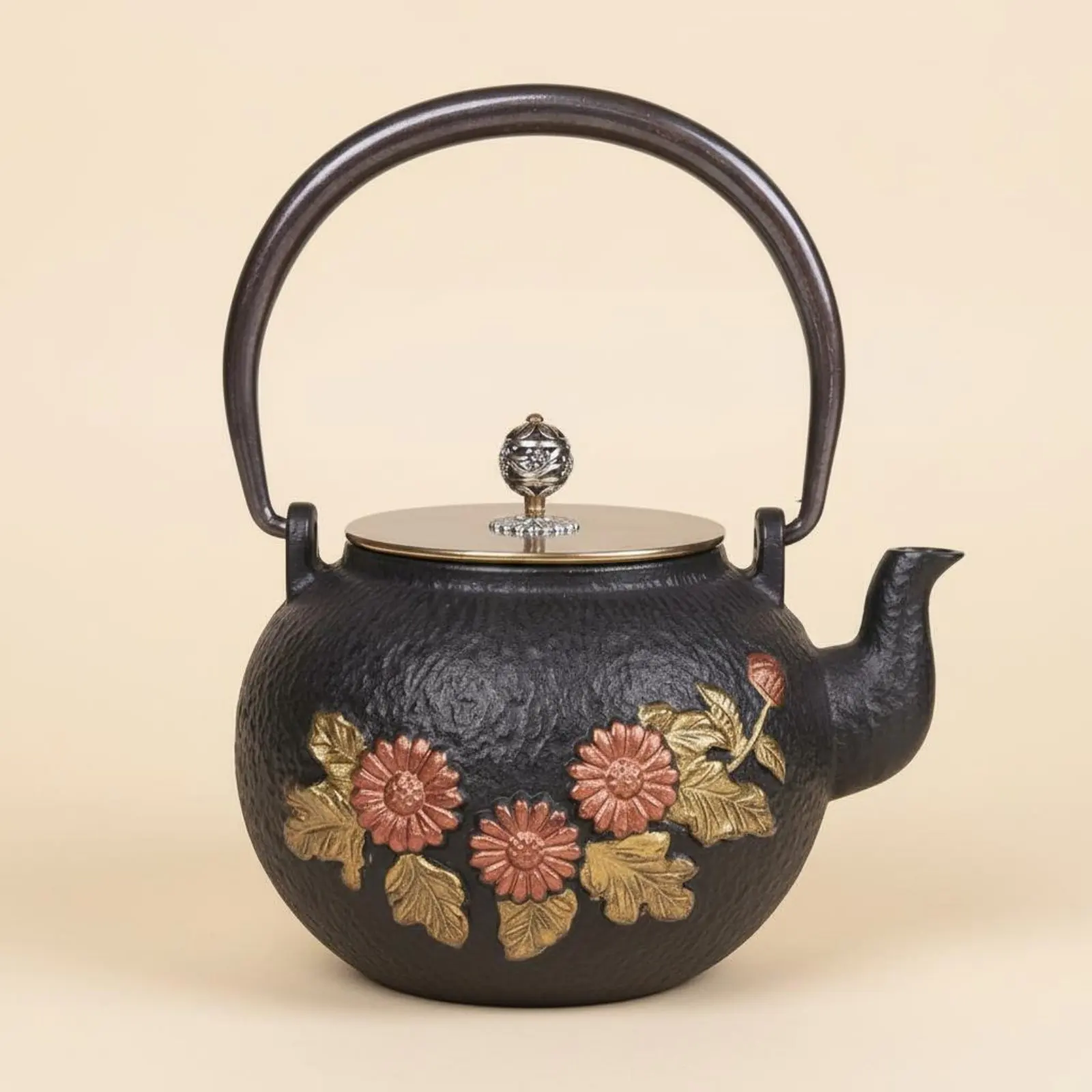 Japanese Cast Iron Teapot Copper Lid Iron Teapot Kettle Vintage Design Iron Beverage Kettle Uncoated for Home
Japanese Cast Iron Teapot Copper Lid Iron Teapot Kettle Vintage Design Iron Beverage Kettle Uncoated for Home