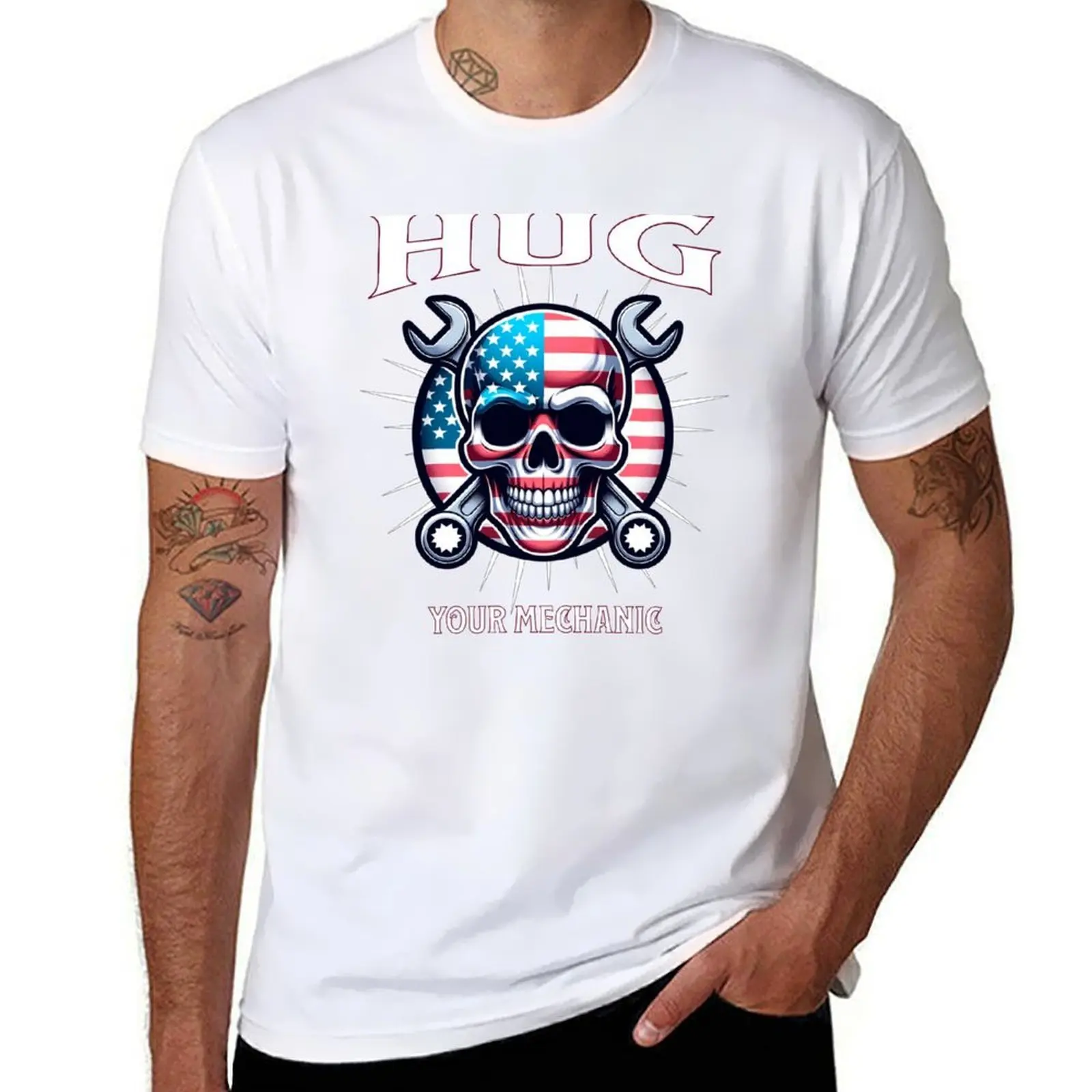 Hug Your Mechanic USA American Flag Skull Face Wrench Garage America Tools Racing Cars Auto Mechanic Merica T-Shirt
Hug Your Mechanic USA American Flag Skull Face Wrench Garage America Tools Racing Cars Auto Mechanic Merica T-Shirt