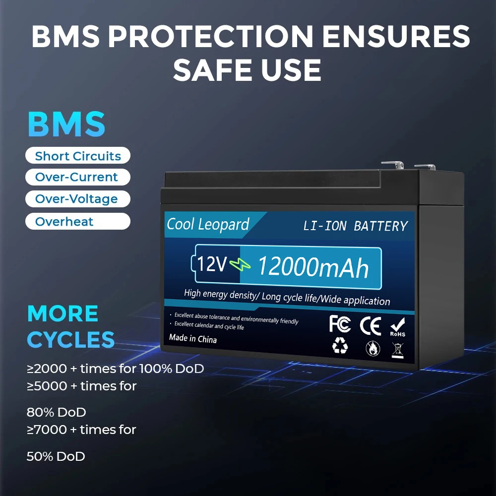 Upgraded 18650 12V 7Ah 12Ah Li-Ion Battery Electric Vehicle Lithium Battery Pack Built-in BMS for solar energy e-vehicle battery
Upgraded 18650 12V 7Ah 12Ah Li-Ion Battery Electric Vehicle Lithium Battery Pack Built-in BMS for solar energy e-vehicle battery