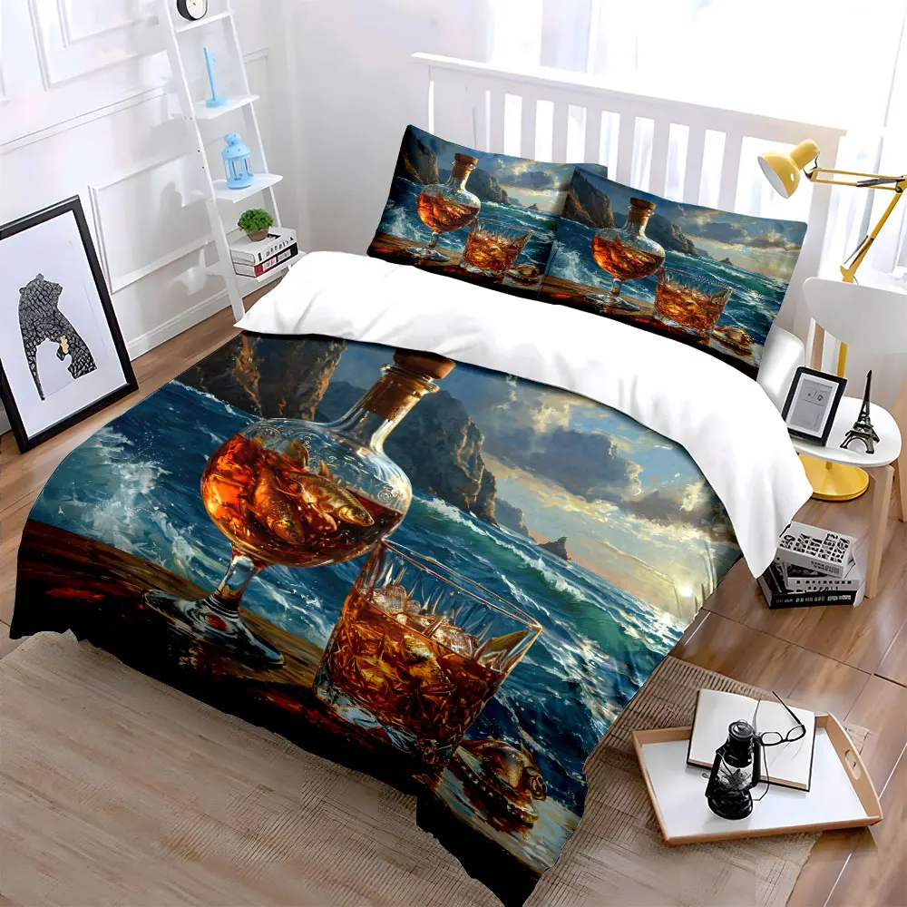 Ocean-Inspired Whiskey Decanter Set Bedding Set with 1 Duvet Cover 2 Pillowcases Single Double King Queen, Gift
Ocean-Inspired Whiskey Decanter Set Bedding Set with 1 Duvet Cover 2 Pillowcases Single Double King Queen, Gift
