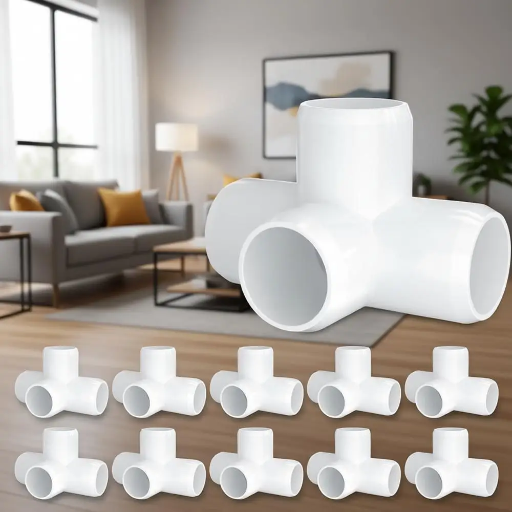4-Way Heavy-Duty PVC Fittings (10-Pack) for Furniture, UV Resistant, Compatible with 1-1/2 Schedule 40 PVC Pipes
4-Way Heavy-Duty PVC Fittings (10-Pack) for Furniture, UV Resistant, Compatible with 1-1/2 Schedule 40 PVC Pipes