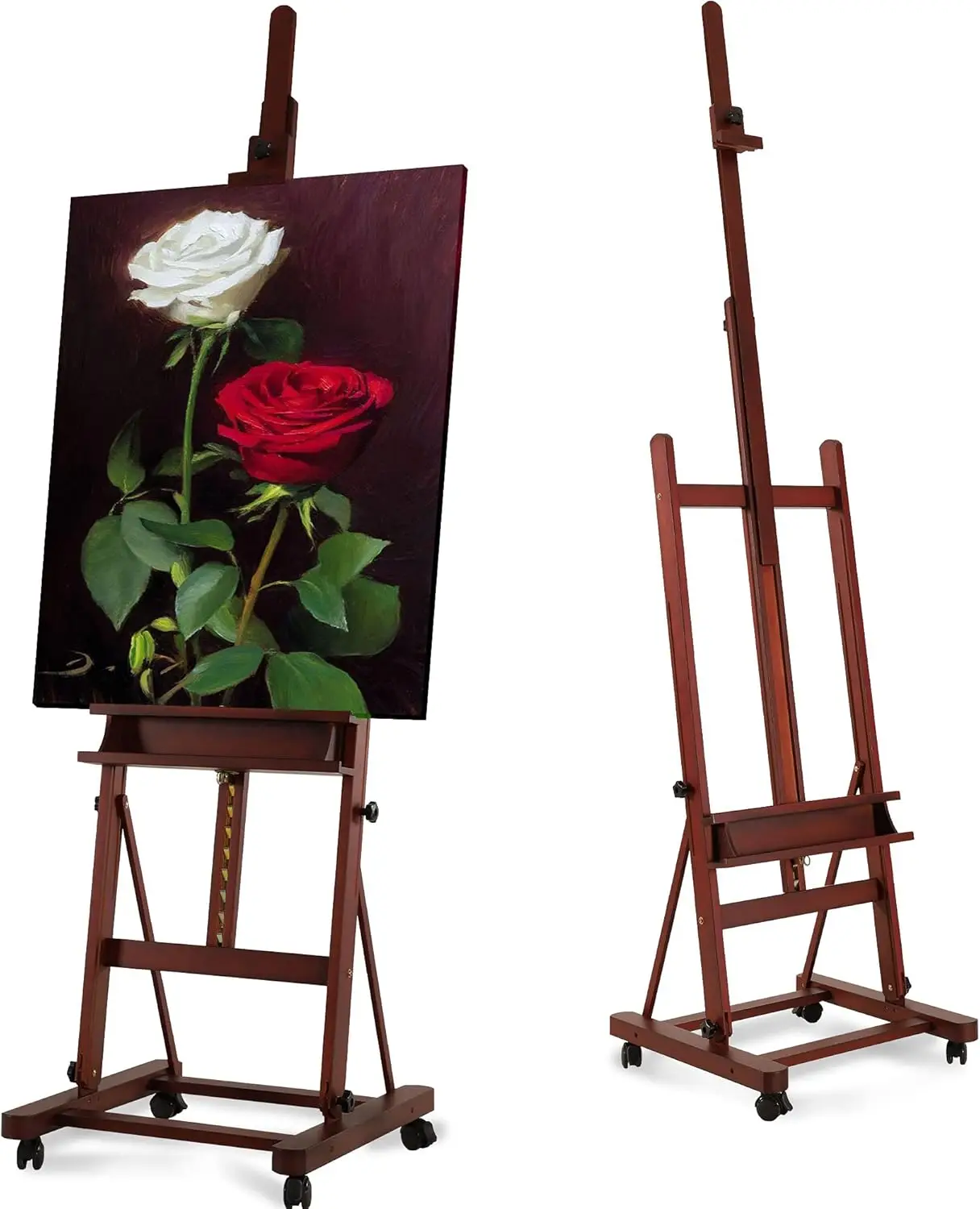 Large H-Frame Easel for Painting, Adjustable Beech Wood Artist Easel Stand with 4 Wheels & Storage Tray, Foldable Floor Easel
Large H-Frame Easel for Painting, Adjustable Beech Wood Artist Easel Stand with 4 Wheels & Storage Tray, Foldable Floor Easel