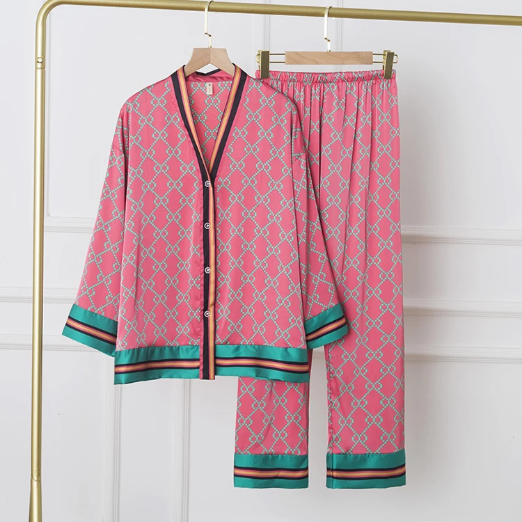 5XL Plus Size Chic Ice Silk Long Sleeve Long Pants Pajamas Set For Women Lady Homewear Clothing Sleepwear Nightwear Suit
5XL Plus Size Chic Ice Silk Long Sleeve Long Pants Pajamas Set For Women Lady Homewear Clothing Sleepwear Nightwear Suit