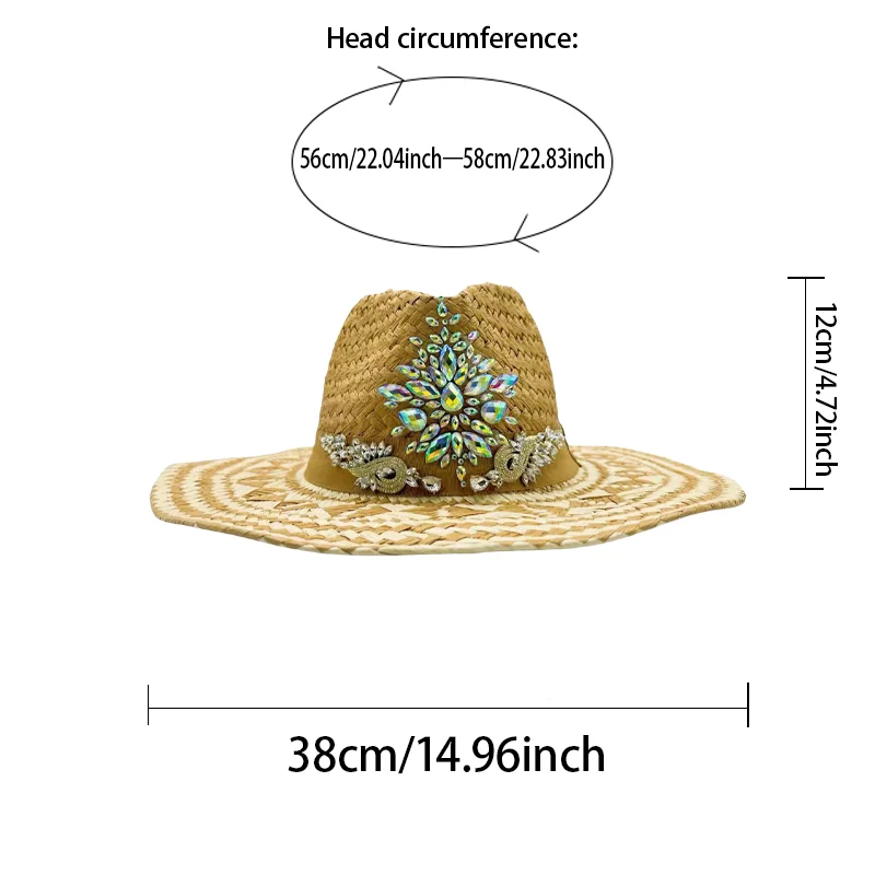 Beach Cowboy Straw Hat Rhinestone Man for Cowboy Hat Party ,Cowboy Accessories & Cowgirl Hats for Ladies Adults Woman
Beach Cowboy Straw Hat Rhinestone Man for Cowboy Hat Party ,Cowboy Accessories & Cowgirl Hats for Ladies Adults Woman