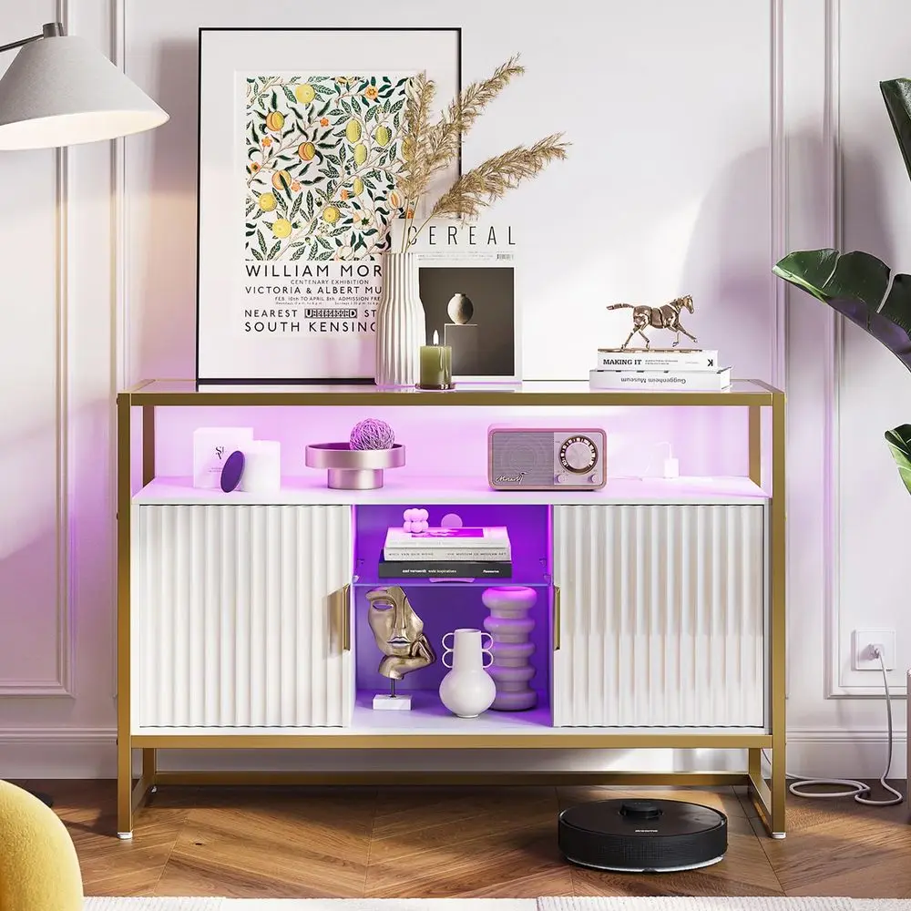 Буфет-сервант, 47-дюймовый кофейный шкаф с LED-подсветкой и розеткой, современный консольный стол со стеклянными полками для гостиной
Буфет-сервант, 47-дюймовый кофейный шкаф с LED-подсветкой и розеткой, современный консольный стол со стеклянными полками для гостиной