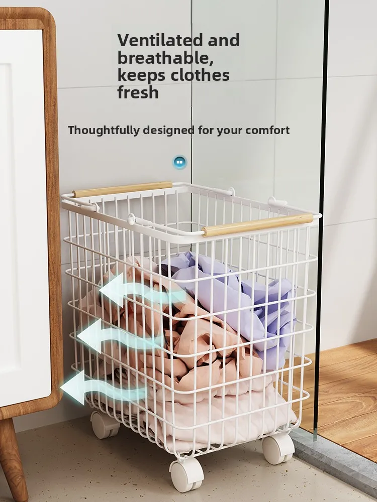 Mobile Dir Laundry Basket with Wheels Batoom Home Use Iron Material Japanese Sle Storage Basket for Clothes Sorting
Mobile Dir Laundry Basket with Wheels Batoom Home Use Iron Material Japanese Sle Storage Basket for Clothes Sorting