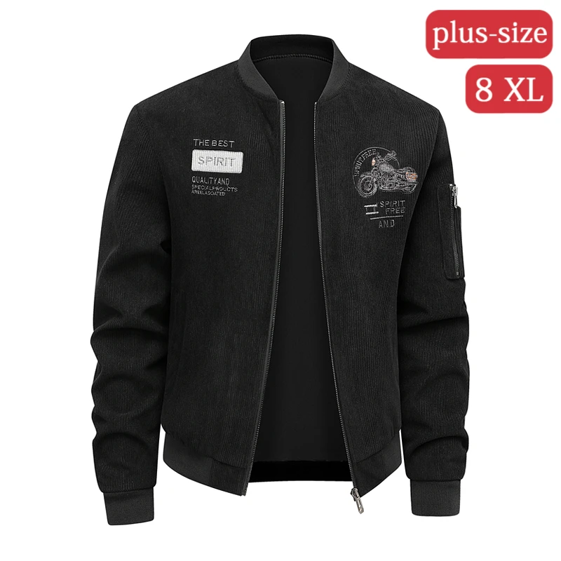 Spring and Autumn high-quality casual jacket with fashionable embroidery design, stand up collar jacket, plus size jacket M-8XL
Spring and Autumn high-quality casual jacket with fashionable embroidery design, stand up collar jacket, plus size jacket M-8XL