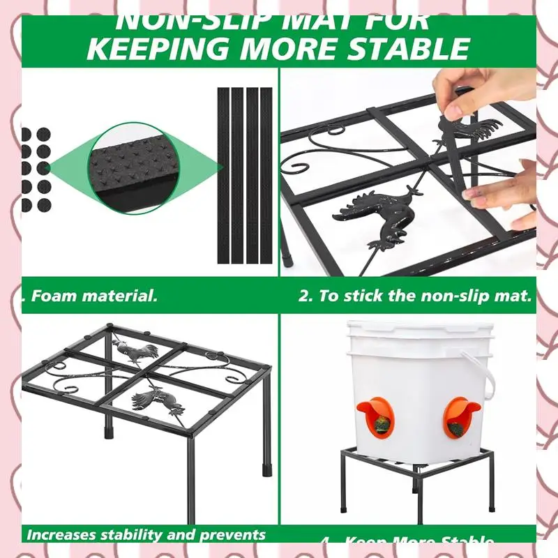 HHTL 2 PCS Metal Stand For Chicken Feeder Waterer, Stand Holder With 4 Legs, Supports Rack For Buckets Barrels Square Durable
HHTL 2 PCS Metal Stand For Chicken Feeder Waterer, Stand Holder With 4 Legs, Supports Rack For Buckets Barrels Square Durable