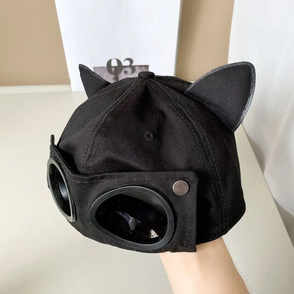 Hip Hop Pilot Glasses Men Baseball Hat Reverse Wear Snapback Sunshade Hat Unisex Adjustable Cat Ears Hats for Women Outdoor
Hip Hop Pilot Glasses Men Baseball Hat Reverse Wear Snapback Sunshade Hat Unisex Adjustable Cat Ears Hats for Women Outdoor