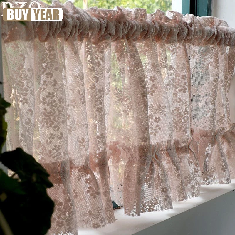 Korean/Japanese Pink Lace Short Curtains Korea Pastoral Flowers Half Curtains For Kitchen Valance #A358 
Korean/Japanese Pink Lace Short Curtains Korea Pastoral Flowers Half Curtains For Kitchen Valance #A358