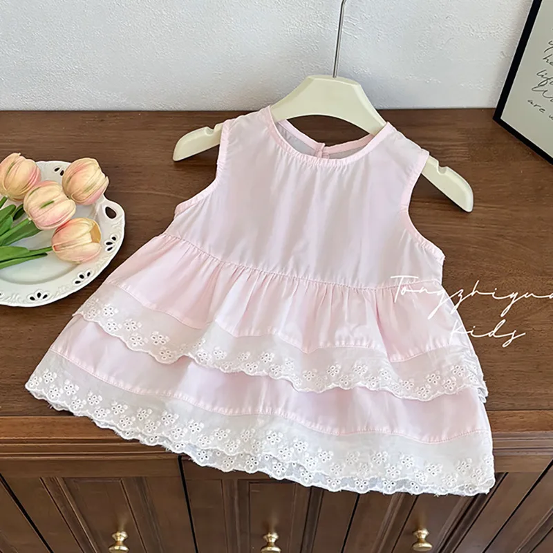 Girls' Summer New Pink Lace Vest Doll Shirt Baby Girls Casual and Fashionable Quality Children's Shirt
Girls' Summer New Pink Lace Vest Doll Shirt Baby Girls Casual and Fashionable Quality Children's Shirt
