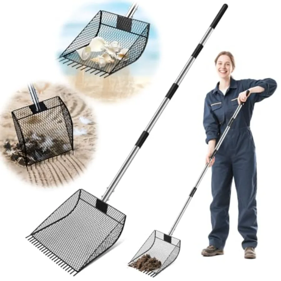 Chicken Poop Scooper and Rake 2-in-1 Metal Chicken Scoop with 24 to 68" Adjustable Stainless Steel Handle Litter Scooper Sand S
Chicken Poop Scooper and Rake 2-in-1 Metal Chicken Scoop with 24 to 68" Adjustable Stainless Steel Handle Litter Scooper Sand S