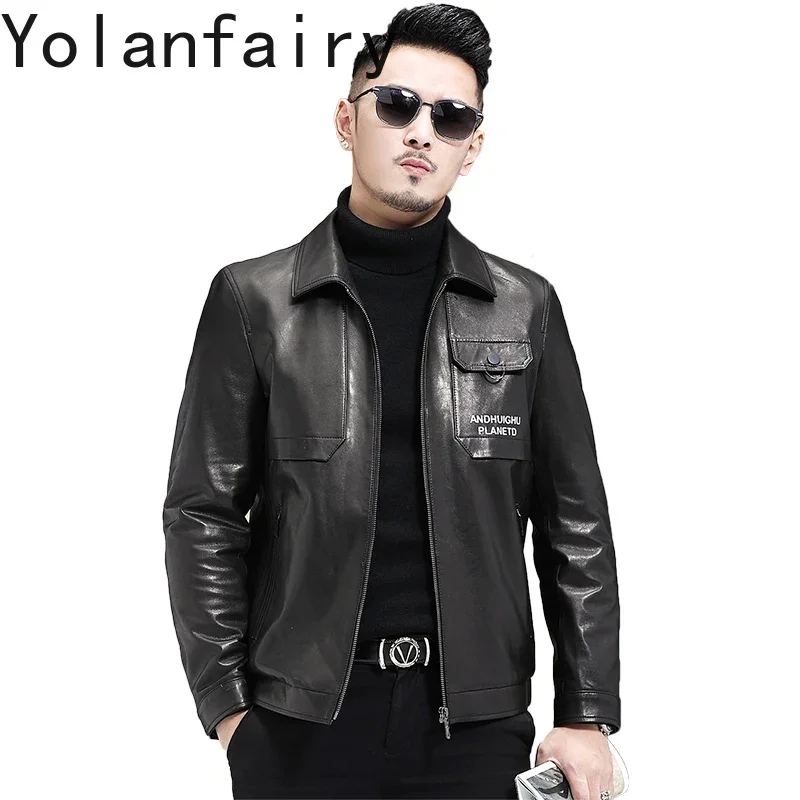 YOLANFAIRY Genuine Leather Real Goat Leather Jacket Men's Motorcycle Jackets Men Coats Short Korean Men's Coat Trend Chaquetas F
YOLANFAIRY Genuine Leather Real Goat Leather Jacket Men's Motorcycle Jackets Men Coats Short Korean Men's Coat Trend Chaquetas F