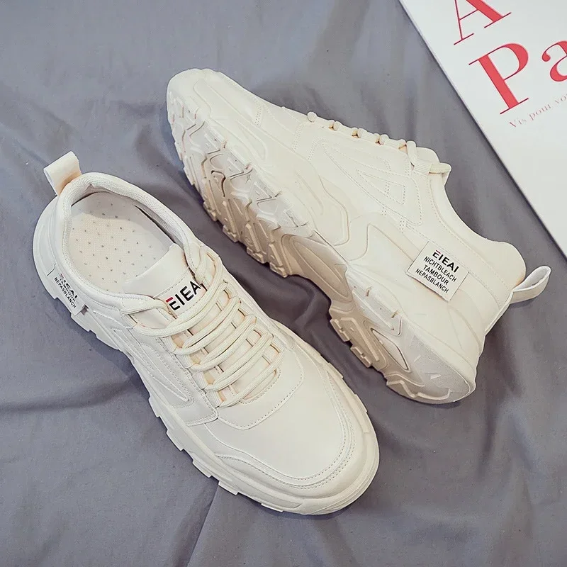 Fashion White Split Leather Women Chunky Sneakers White Shoes Lace Up Feminino Platform Women Casual Shoes
Fashion White Split Leather Women Chunky Sneakers White Shoes Lace Up Feminino Platform Women Casual Shoes