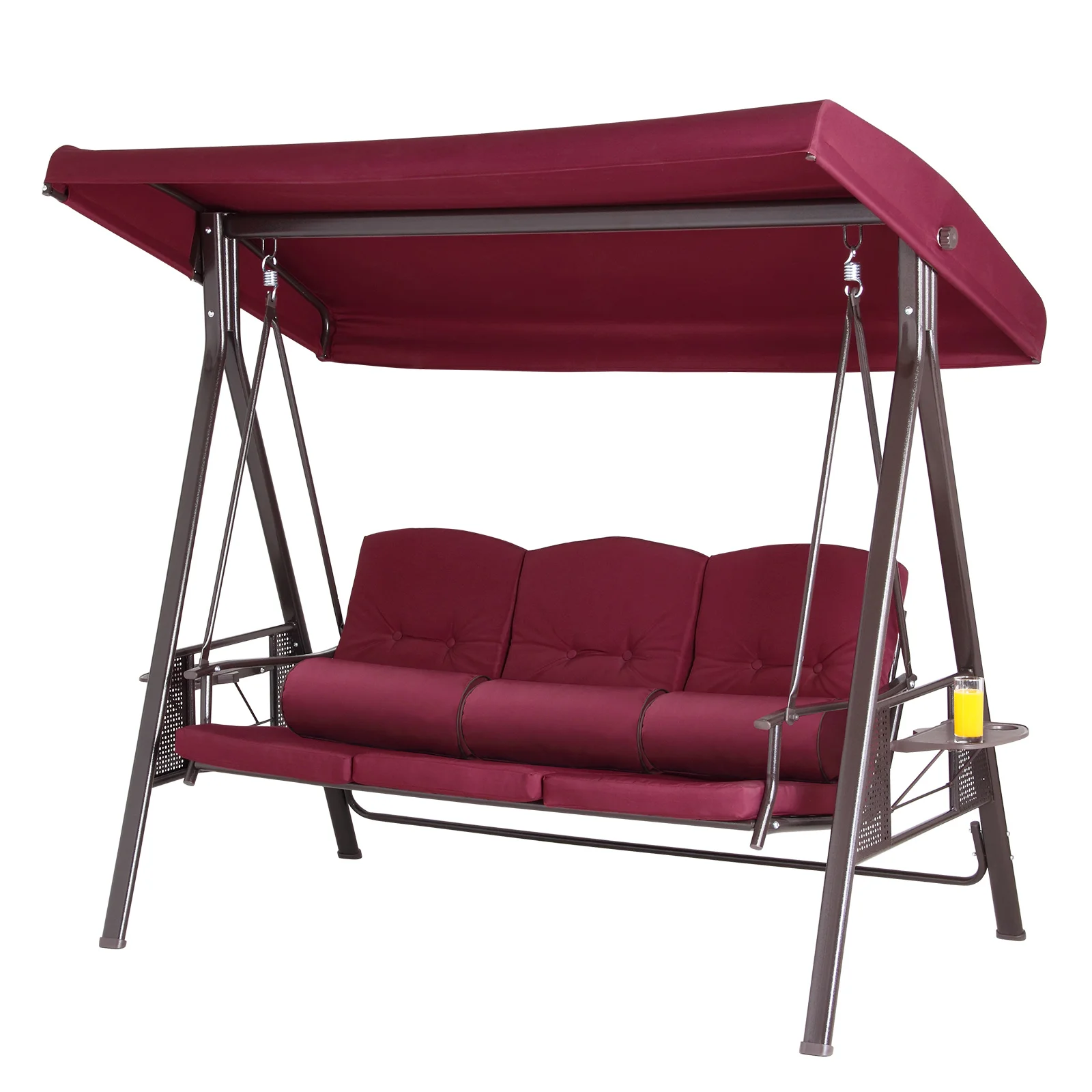 Garden Swing Chair 3 Seater Patio Furniture With Cup Holder Canopy Top and Soft Cushion Swings
Garden Swing Chair 3 Seater Patio Furniture With Cup Holder Canopy Top and Soft Cushion Swings