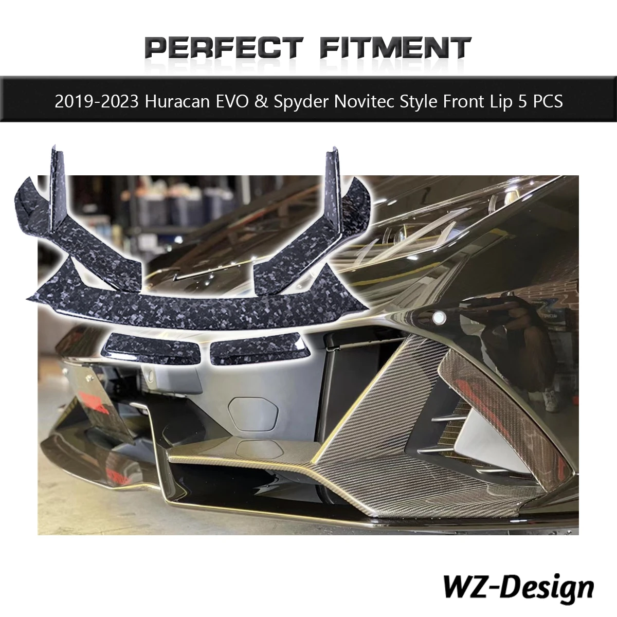 Dry Carbon Fiber NVT Style Front Lip 5 PCS Fit For 2019-2023 Huracan EVO Spyder Forged Carbon Weave
Dry Carbon Fiber NVT Style Front Lip 5 PCS Fit For 2019-2023 Huracan EVO Spyder Forged Carbon Weave