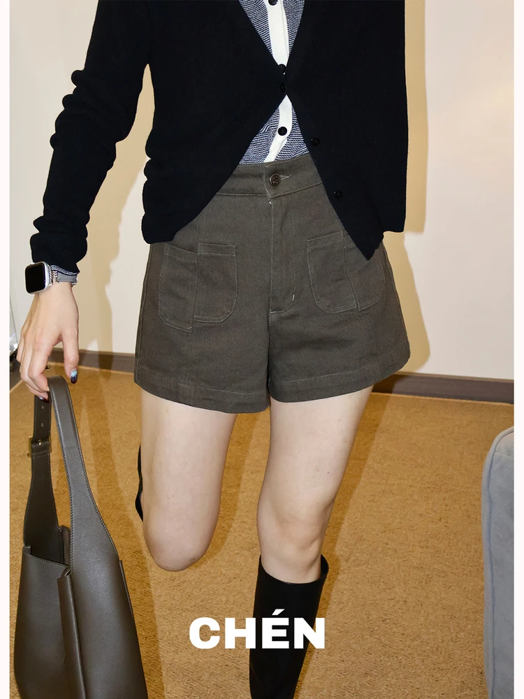 Женские повседневные брюки-шорты с высокой талией, прямого кроя, из смесового хлопка, с множеством карманов, для осеннего сезона, модные, для поездок на работу
Женские повседневные брюки-шорты с высокой талией, прямого кроя, из смесового хлопка, с множеством карманов, для осеннего сезона, модные, для поездок на работу