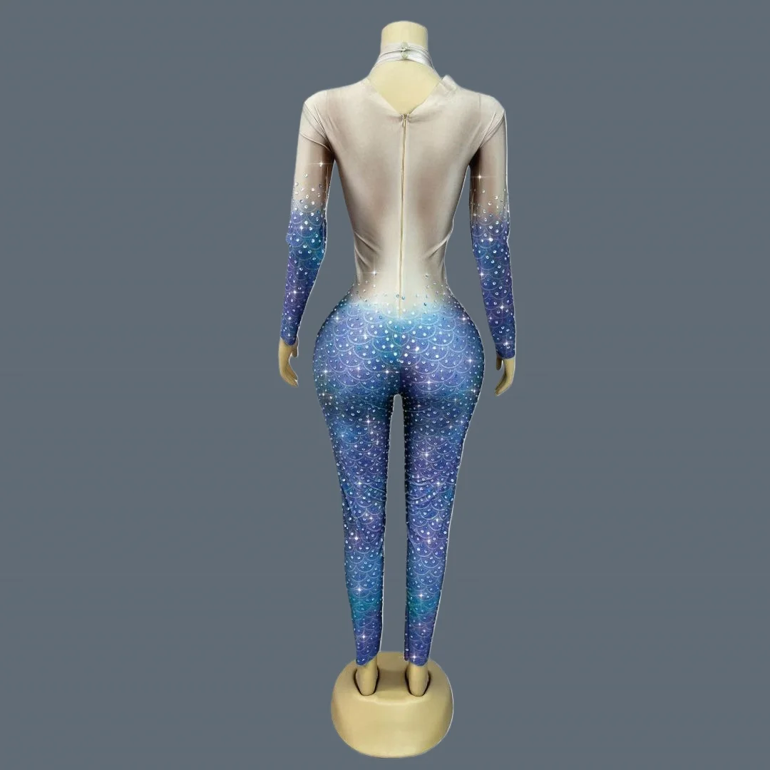 Spandex Elastic Printing Rhinestone Tight Fitting Jumpsuit Women gig Stage Drag Queen Performer Waer Festival Celebrate Renyulei
Spandex Elastic Printing Rhinestone Tight Fitting Jumpsuit Women gig Stage Drag Queen Performer Waer Festival Celebrate Renyulei