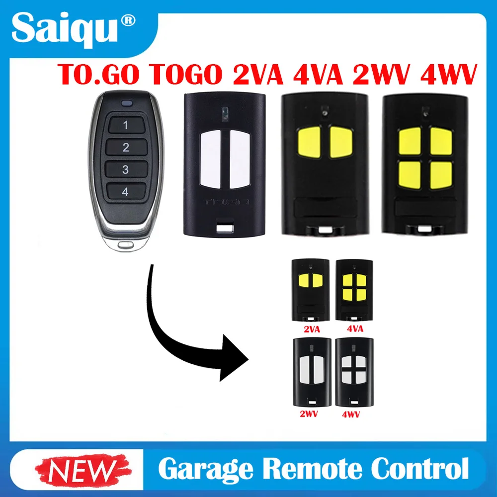Gate Remote Control 433Mhz Compatible With TO.GO TOGO 2VA 4VA 2WV 4WV Rolling Code Garage Door Opener Handheld Transmitter