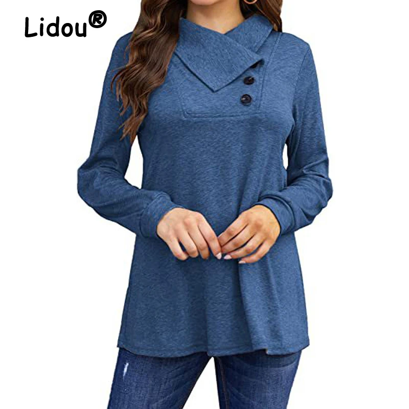 Women Clothing 2023 Autumn Winter Trendy Casual Streetwear Buttons Elegant T Shirt Female Solid Long Sleeve Loose Pullover Tops
Women Clothing 2023 Autumn Winter Trendy Casual Streetwear Buttons Elegant T Shirt Female Solid Long Sleeve Loose Pullover Tops