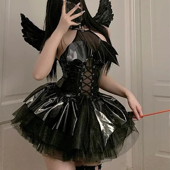 로리타 원피스 섹시한 메이드 의상, 크리스마스 코스프레 코스튬, 프랑스 하인 로리타 베이비 돌 원피스 유니폼, 세트 코스프레 의상