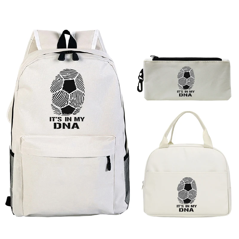 Fashion "Soccer It's in My DNA" Backpacks 3pcs Football Boys Girls School Bags for Women Men Large Capacity Mochilas Gifts
Fashion "Soccer It's in My DNA" Backpacks 3pcs Football Boys Girls School Bags for Women Men Large Capacity Mochilas Gifts