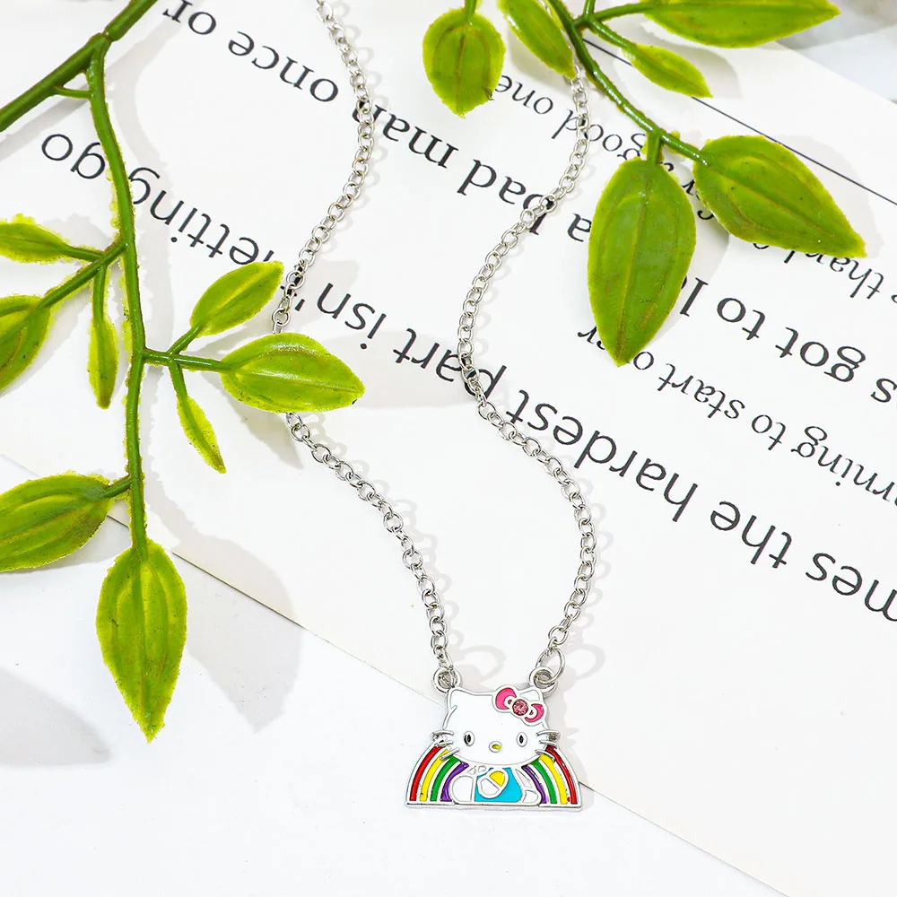 Hello Kitty Cartoon Rainbow Necklace Cute Creative Pendant Jewelry Accessory for Children Birthday Neck Chain Party Gift
Hello Kitty Cartoon Rainbow Necklace Cute Creative Pendant Jewelry Accessory for Children Birthday Neck Chain Party Gift