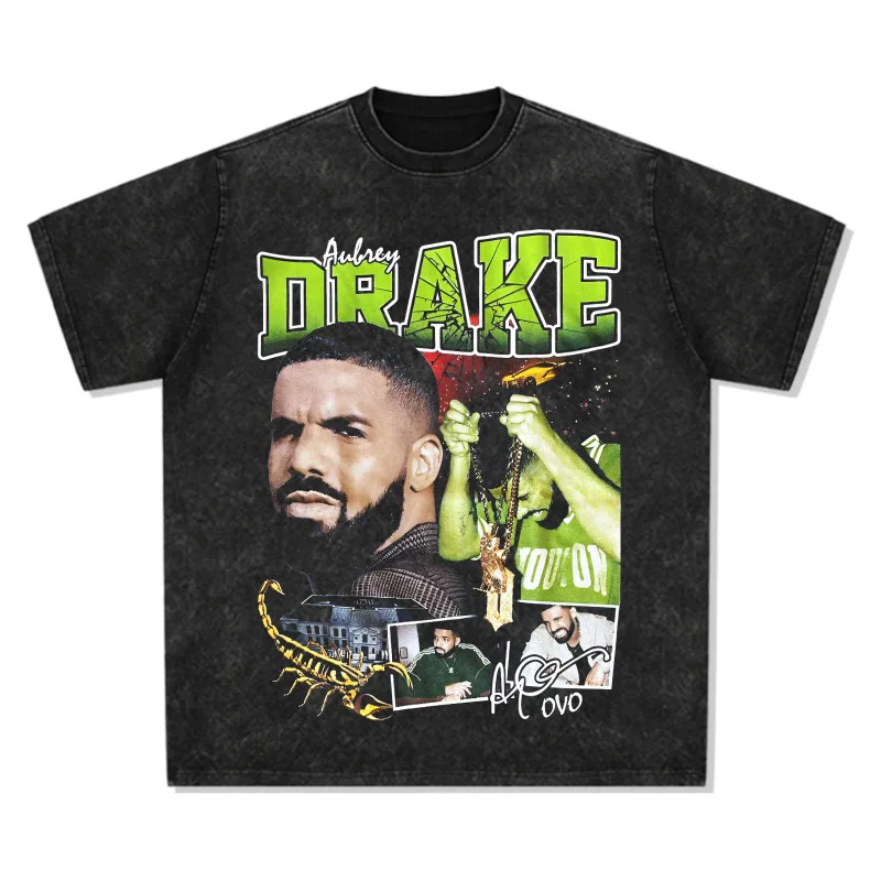 2025 Drake Hip-hop Rap American Streetwear Brand Retro Print Distressed Washed Heavy Pure Cotton Loose Short-sleeved
2025 Drake Hip-hop Rap American Streetwear Brand Retro Print Distressed Washed Heavy Pure Cotton Loose Short-sleeved