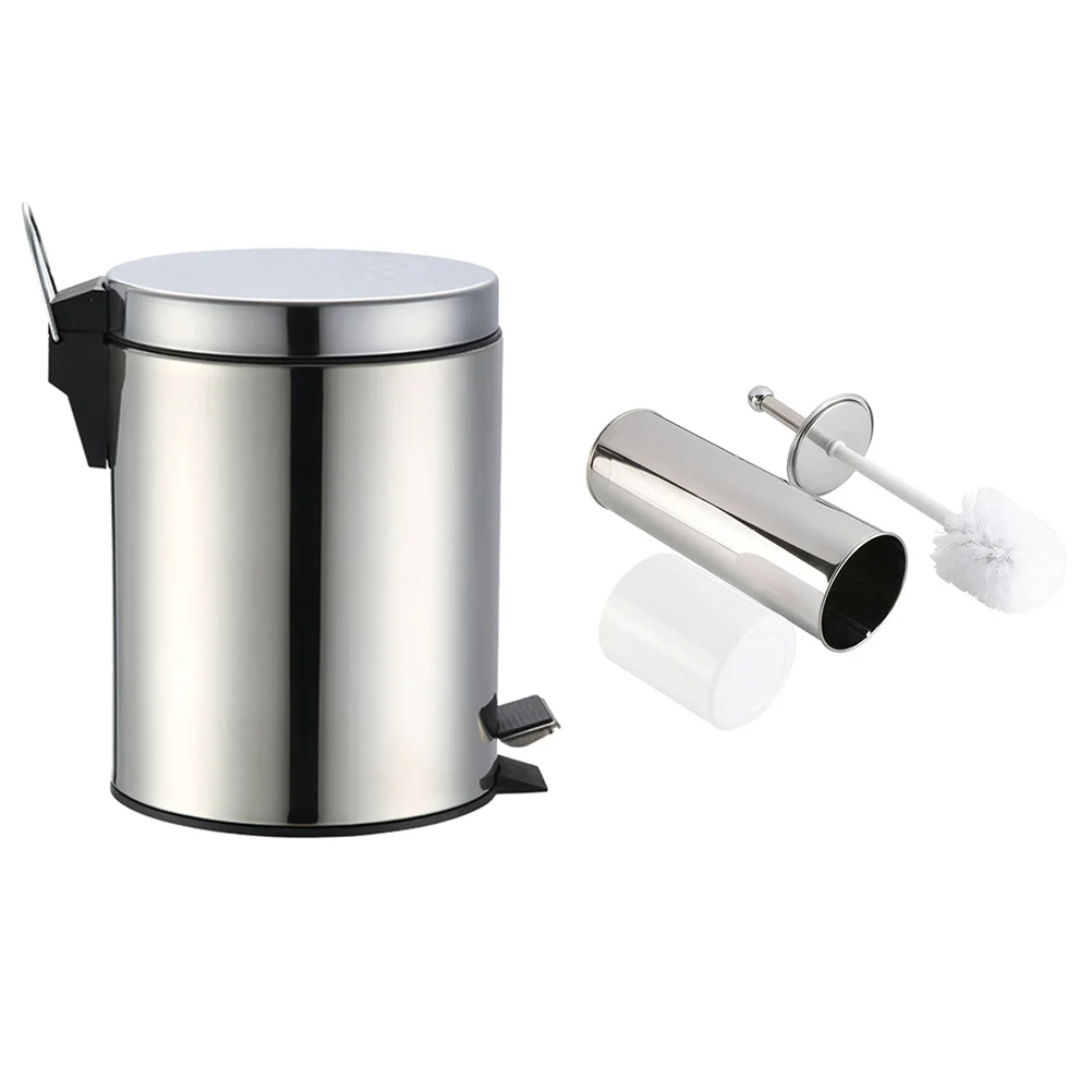 1 Set of Household Toilet Tools Stainless Steel 5L Trash Can Foot Pedal Trash Bin Toilet Brush
1 Set of Household Toilet Tools Stainless Steel 5L Trash Can Foot Pedal Trash Bin Toilet Brush
