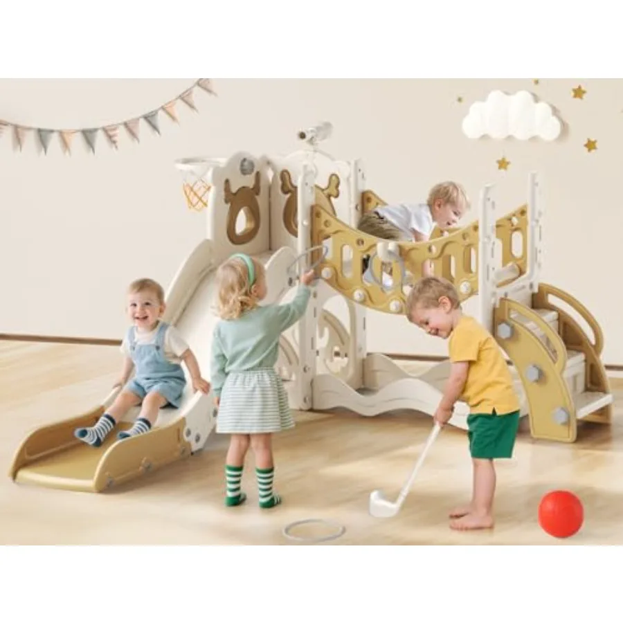 Toddler Slide 10 in 1 Playset with Drawing Board Golf Set Basketball Hoop Storage Space for Ages 1-3 Indoor Outdoor Backyard Pl
Toddler Slide 10 in 1 Playset with Drawing Board Golf Set Basketball Hoop Storage Space for Ages 1-3 Indoor Outdoor Backyard Pl