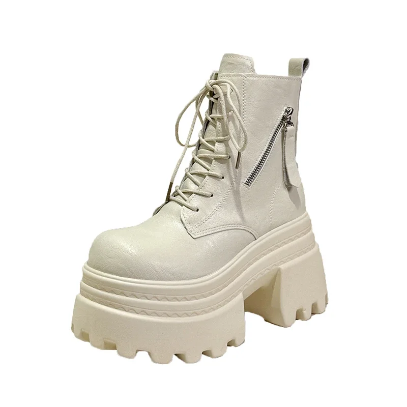 Women's 10CM High Heels Platform Leather Ankle Boots New 2025 Autumn Winter Chunky Punk Sneakers Zipper Motorcycle Boots
Women's 10CM High Heels Platform Leather Ankle Boots New 2025 Autumn Winter Chunky Punk Sneakers Zipper Motorcycle Boots