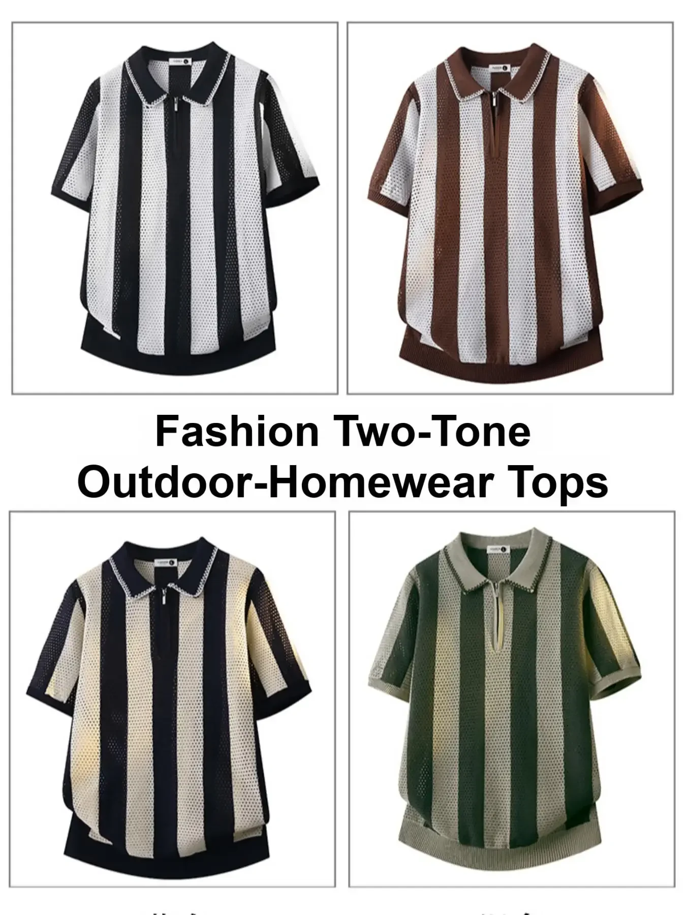 Men's Striped Openwork Half-Zip Knit Polo Shirt Casual Fashion Short-Sleeve Lapel Pullover T-Shirt Comfort Outdoor-Homewear Tops
Men's Striped Openwork Half-Zip Knit Polo Shirt Casual Fashion Short-Sleeve Lapel Pullover T-Shirt Comfort Outdoor-Homewear Tops